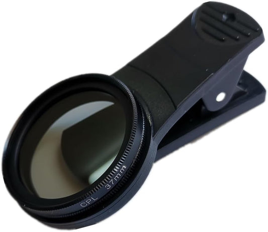 37mm CPL Phone Camera Lens, Clip-On Cellphone Lens CPL Filter Polarizer, Universal Cell Phone Camera Lens Compatible with Most Mobilephone Models(Black)
