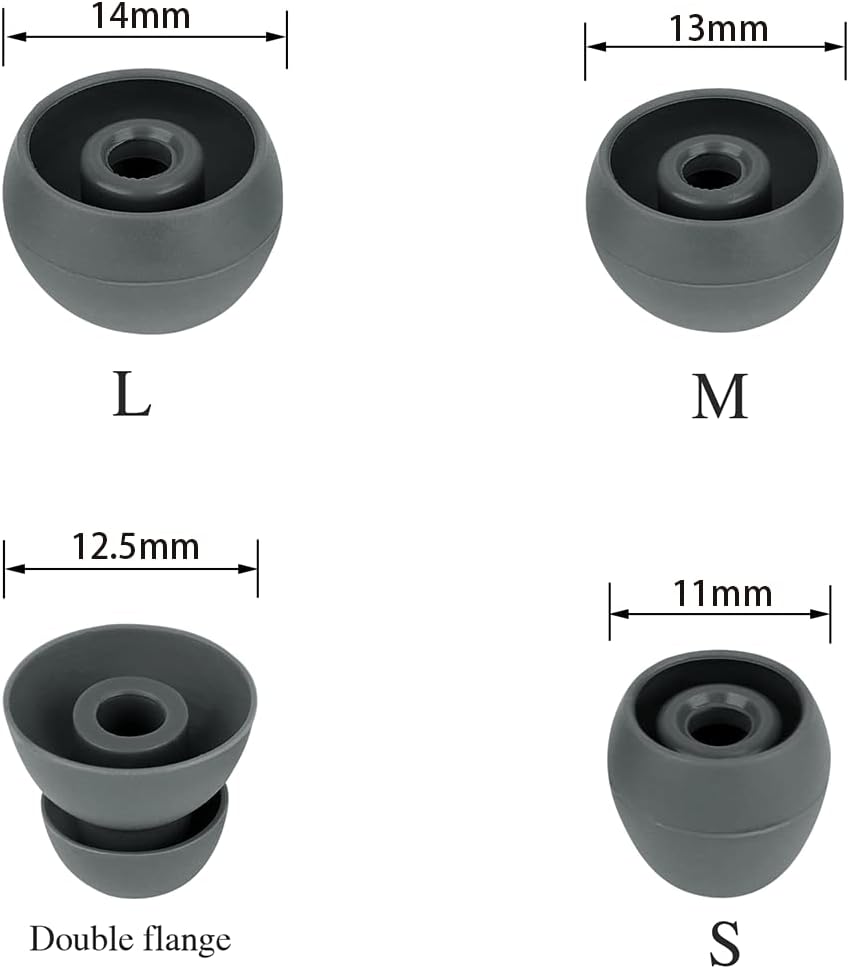 Earbud Tips Earbud Replacement Tips Replacement Earbud Tips Earbud Covers Replacement Ear Pads Earbud Rubber Tips Ear Tips for Powerbeats Pro Beats Wireless Earphone Headphones 4 Pairs (Dark Gray)