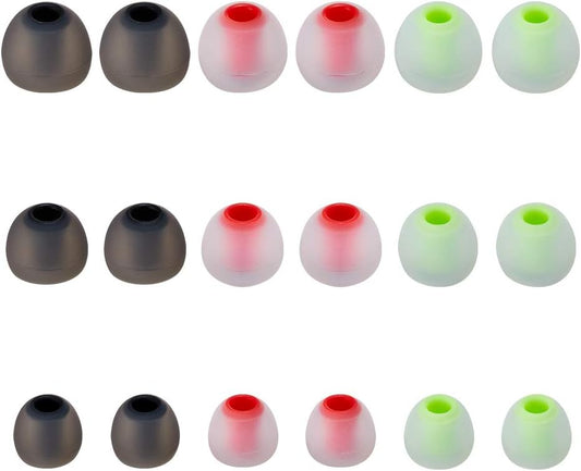 Earbud Tips Soft Silicone Earbuds Replacement Tips Fit for in-Ear Headphones(Inner Hole from 3.8mm - 4.2mm Earphones) 9 Pairs S/M/L