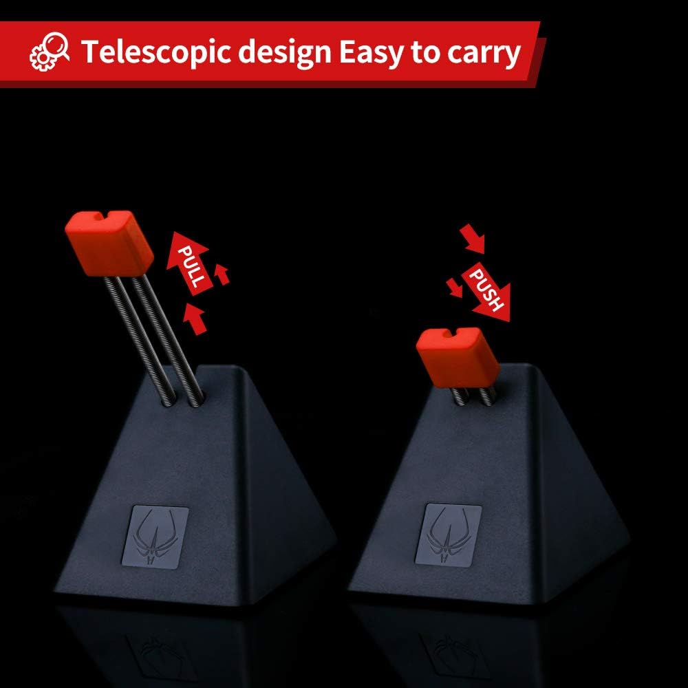 Hotline Games Mouse Bungee Mouse Cord Clip Cord Management System Fixer Holder for Esports FPS Game (3.0 Black)