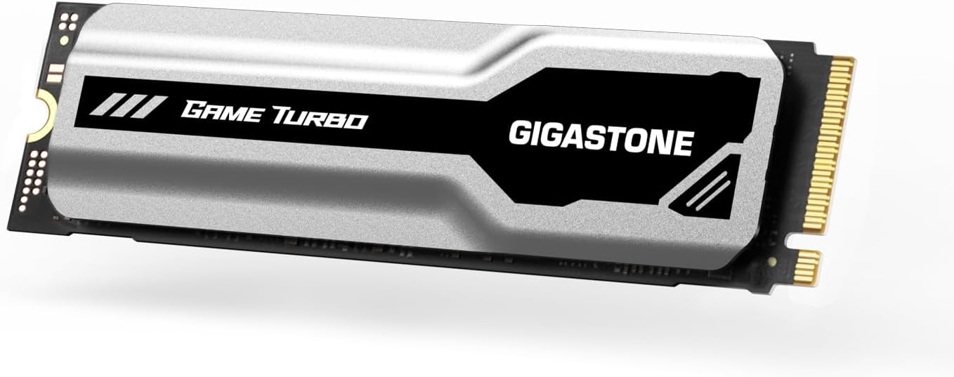 Gigastone M.2 SSD 500GB PCIe 3.0 NVMe SSD 3,000MB/s Internal Gaming Solid State Hard Drive Turbo Speed Heatsink Cooling Heat Dissipation PC Laptop Storage for Gamers Video Editing Creators