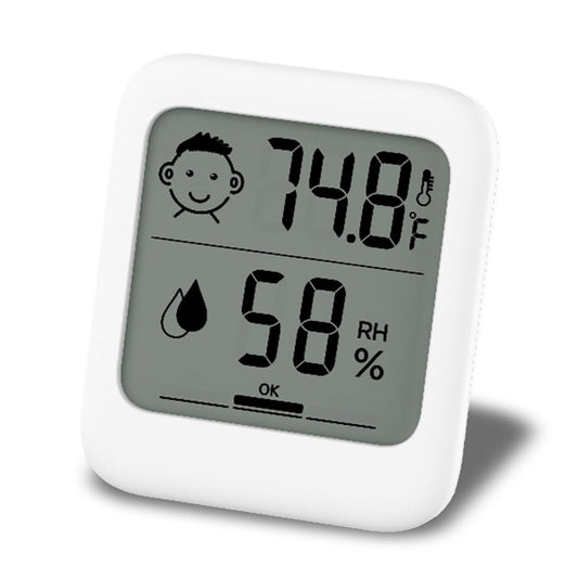 Digital Thermometer and Hygrometer with Comfort Face Display, Hygrometer, Stand, Magnet, Hanging, Simple, Infectious Disease Prevention, Heat Stroke Prevention (Simple, No Clock)