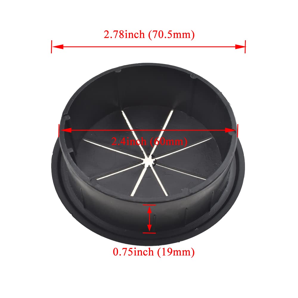 HAHIYO 2Pcs 2.4Inch/60mm Black ABS Plastic Eight-petaled Desk Grommet Wire Grommet Cable Management Cord Hole Cover Desk Wire Hole Insert Wire Organizer for Computer Office Home School Equipment