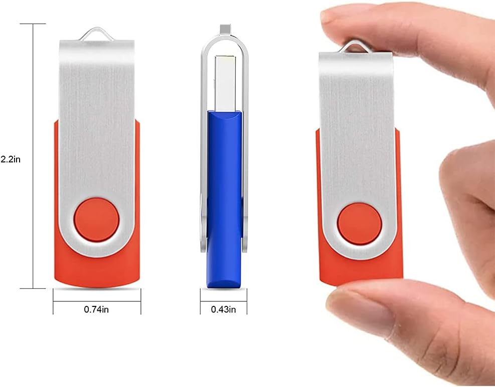128GB Flash Drive KOOTION USB Drive Flash Drive 128GB Thumb Drive Jump Drives Memory Stick Keychain Design Pen Drive (5 Pack, Mixed Color)