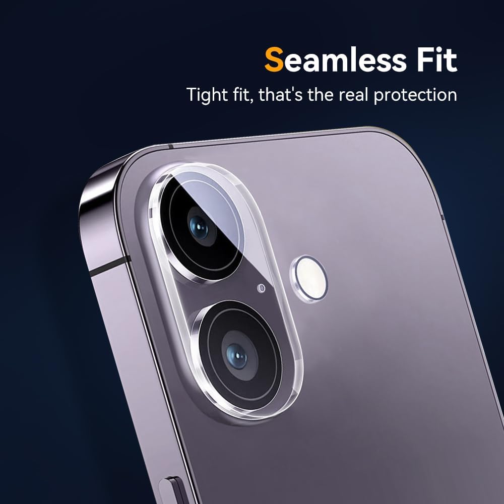 Camera Lens Protector for iPhone 16 6.1" / iPhone 16 plus 6.7",9H Tempered Glass，Ultra HD, Scratch Resistance Easy to Install，Case Friendly，[Does not Affect Night Shots] 3-Pack