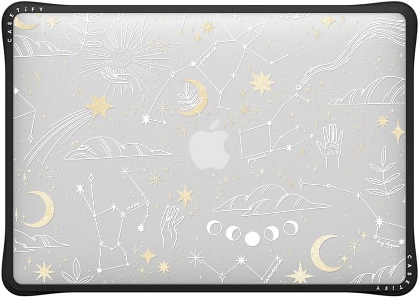 CASETiFY Impact MacBook Air 13" (M1/Intel) Case [Cushioned Impact Corners/Scratch-Resistant/Anti-Slip Grip] - Stargazing - Clear Black