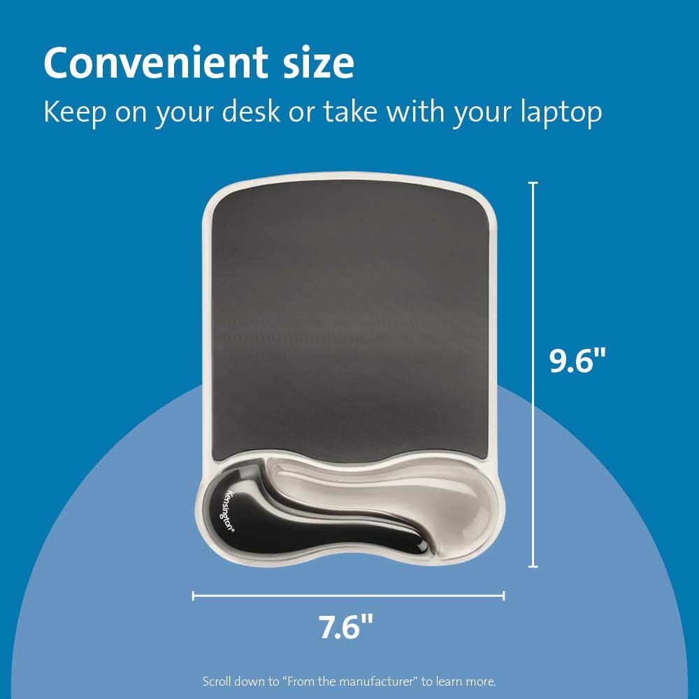 Kensington Duo Gel Mouse Pad with Wrist Rest - Gray (K62399US), Grey