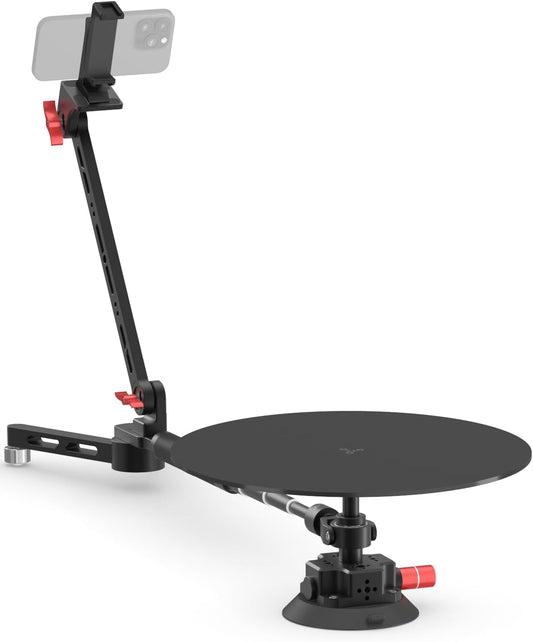 360° Spinning Camera rig, 360 Degree Spinner with 43.3in Extension Poles Professional Photography Turntable Rotating Camera Slider 360° Rotating Shooting Suction Cup Base with Multiple Interfaces