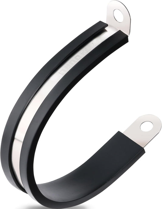 40PCS Cable Clamps 2 Inch 304 Stainless Steel Cable Clamps Rubber Coated Cushioned Insulated Cable Clamp,Automotive Wire Clamps,Pipe Clamps,Metal Clamp for Tube,Wire Cord Installation(51mm)