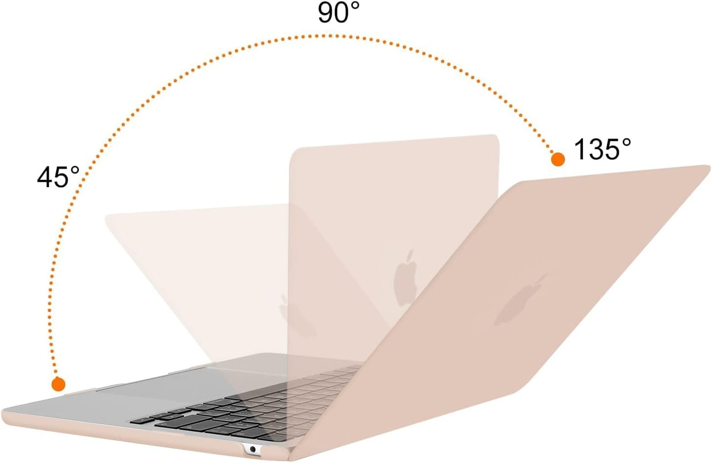 MOSISO Compatible with MacBook Air 13 inch Case 2025 2024 2023 2022 M4 A3240 M3 A3113 M2 A2681, Plastic Hard Shell&Keyboard Cover&Screen Film&Type C for MacBook Air 13.6 inch Case, Camel
