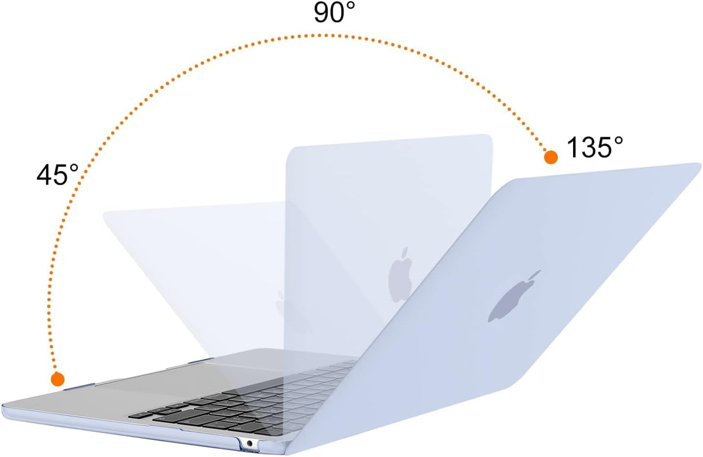 MOSISO Compatible with MacBook Air 13 inch Case 2025 2024 2023 2022 M4 A3240 M3 A3113 M2 A2681, Plastic Hard Shell&Keyboard Cover&Screen Film&Type C for MacBook Air 13.6 inch Case, Pastel Blue