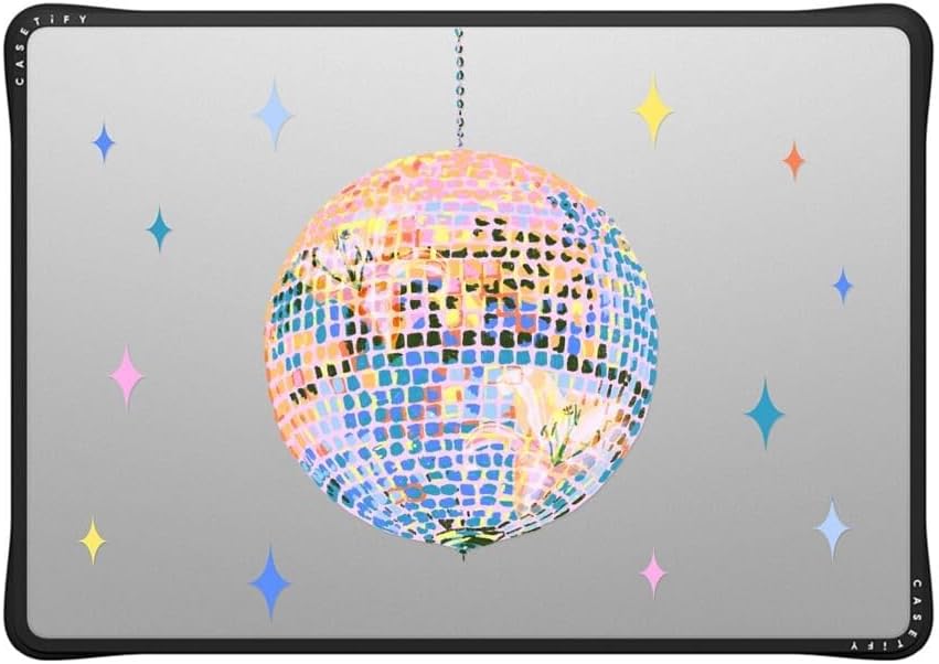 CASETiFY Impact MacBook Air 15" (M2-M4) Case [Cushioned Impact Corners/Scratch-Resistant/Anti-Slip Grip] - Disco - Clear Black