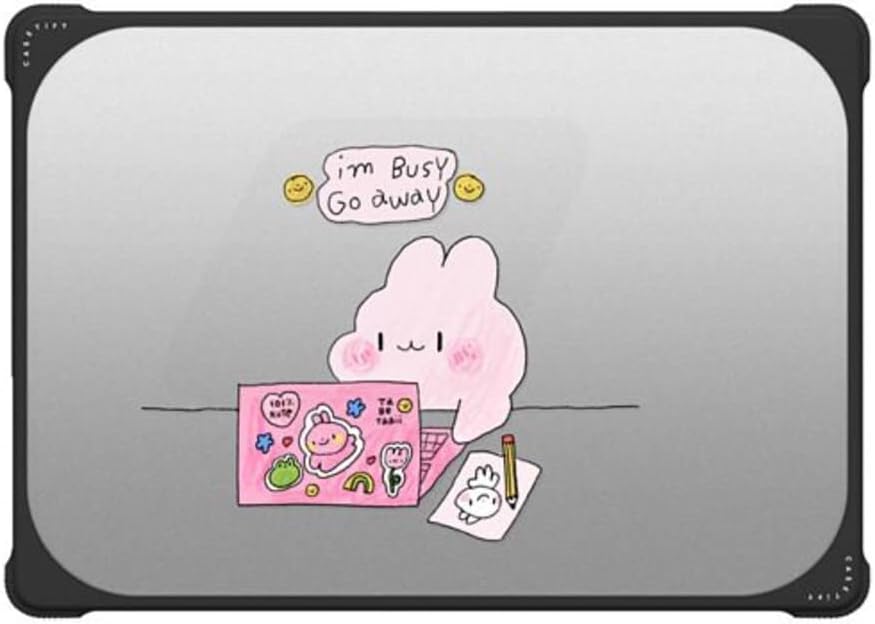 CASETiFY Bounce MacBook Pro 16-inch (M3/M4) Case [Enhanced Protective Corner Design/Ventilation Cutouts/Anti-Slip Grip] - I'm Busy MacBook Case by Tabetaaii - Clear Black