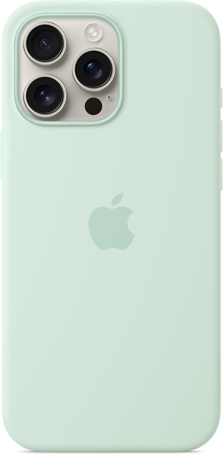 Apple iPhone 16 Pro Max Silicone Case with MagSafe and Camera Control: Lightweight Phone Case, Wireless Charging Compatible, Smooth Matte Finish; Aquamarine