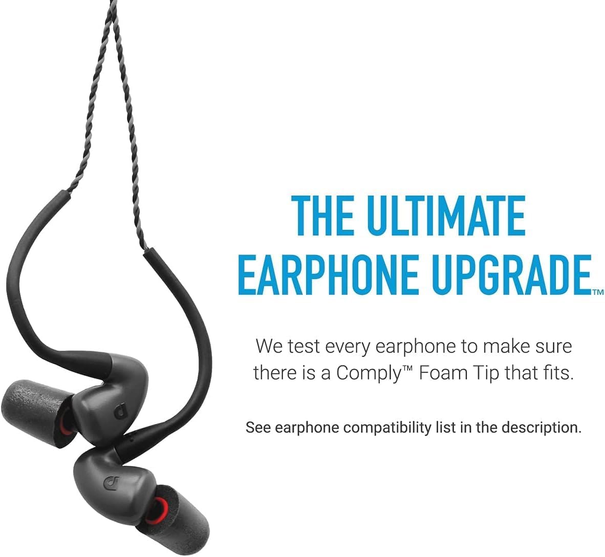 Comply P-Series | Memory Foam Replacement Ear Tips Designed for Etymotic, NuForce, ISOtunes PRO, Q-Jays, & More | Superior Noise Isolation, Ultimate Comfort, Secure Fit | Black (S/M/L) (3 Pairs)