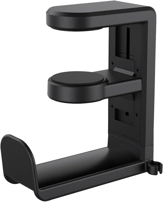 Adjustable Headphone Stand Holder - Universal Desktop Organizer for Gaming/Office Setup - Durable & Lightweight Design - Easy Installation - Modern Accessory - Black