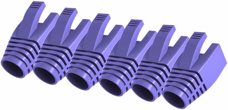 50 Pcs Cat7 Cat7A Cat8 Strain Relief Boot, RJ45 Plug Connector Cover Modular Network Plug Connector Cap Cable Connector Boots, Purple
