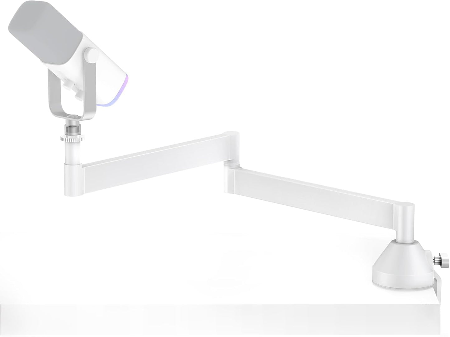 InnoGear Low Profile Mic Arm, 360° Rotatable Microphone Arm Stand Foldable Desk Mic Boom Arm for Fifine AM8 K669B Blue Yeti HyperX QuadCast SoloCast AT2020 and Other Mics, White