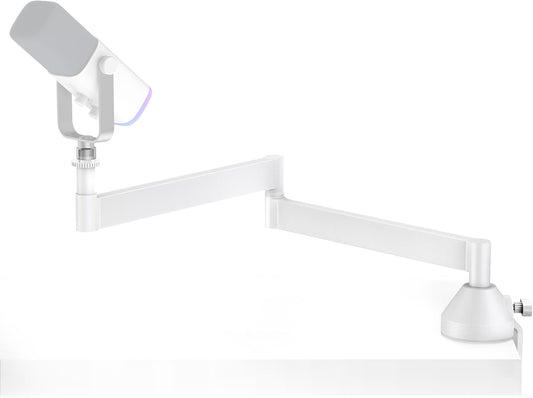 InnoGear Low Profile Mic Arm, 360° Rotatable Microphone Arm Stand Foldable Desk Mic Boom Arm for Fifine AM8 K669B Blue Yeti HyperX QuadCast SoloCast AT2020 and Other Mics, White