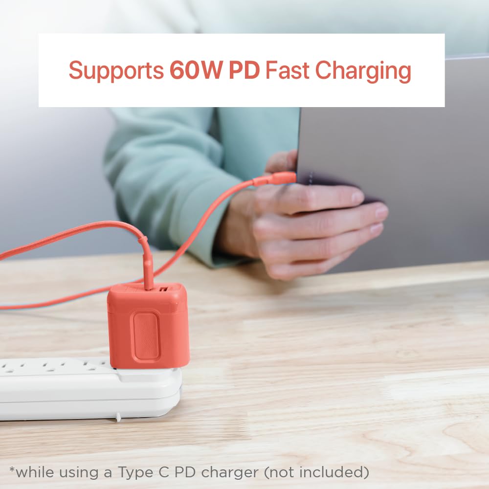 BLACK+DECKER USB C Multi Charging Cable, Fast Multi Charger Cable w/Adapter, Braided 2 in 1 Multiple USB Cable, Universal Charging Cord w/Type C/USB Adapter for iPhone 16 15/Samsung/LG/Tablets/More