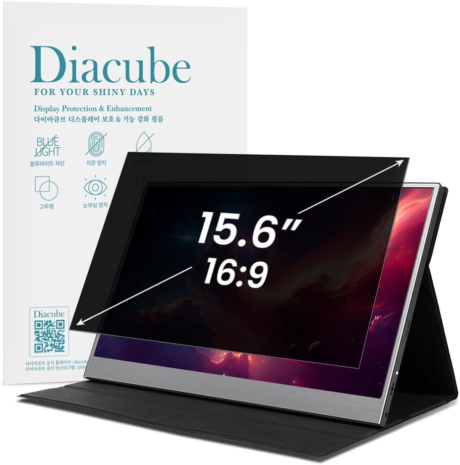 15.6 Inch Computer Privacy Screen Filter for 16:9 Aspect Ratio Widescreen Desktop PC LED Monitor – Compatible with Curved Monitors - Eye Protection | Anti-UV | Anti-Glare, Anti Spy Screen Protector Film