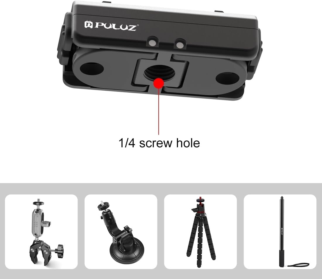 PULUZ Quick Release Mount for Insta360 Ace/Ace Pro / X4, Magnetic Camera Quick Release Tripod Mount Metal Connection Plate Adapter Accessories Kits