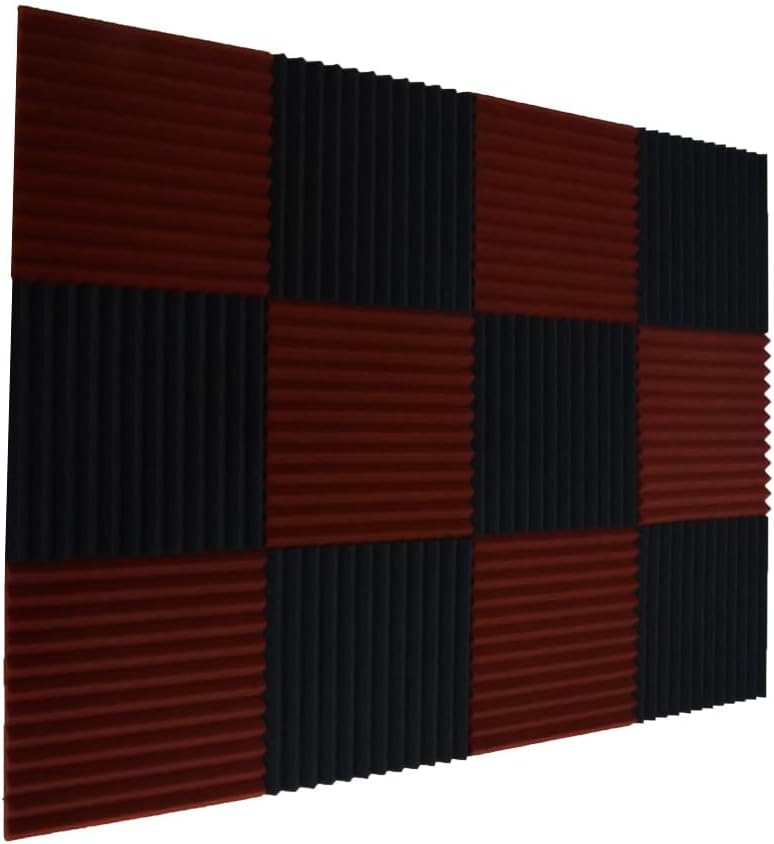 96 PACK Medium Sale Acoustic Foam Soundproof foam (Black/burgundy)