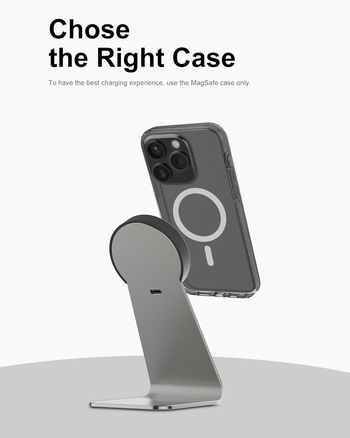 MagSafe Charger Stand 15W Fast Charging Magnetic Charger, Compatible with Apple MagSafe Charger, Wireless Charger Compatible for iPhone 16 15 14 13 12 Series and Airpods (1 Pack)