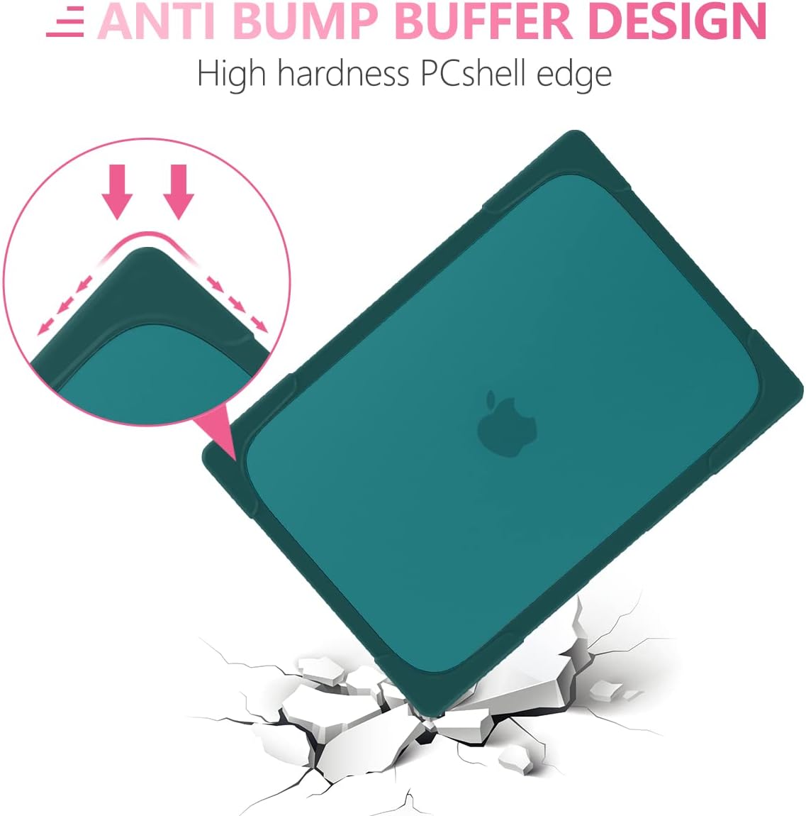 Batianda Compatible with New MacBook Pro 16 inch Case 2024 M4 Chip 2023 2021 Release with M3 M2 Pro Max, Heavy Duty Protective Plastic Hard Shell with Fold Kickstand & Keyboard Cover, Dark Cyan