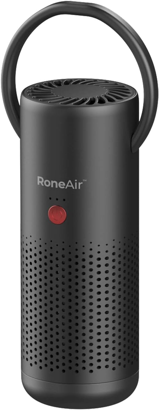 Cordless Portable Air Purifier for Car, Small Room, Office with True HEPA Filter, Travel Air Purifier for Smoke, 0dor & Dust with USB C, Aroma Chamber (Grey)