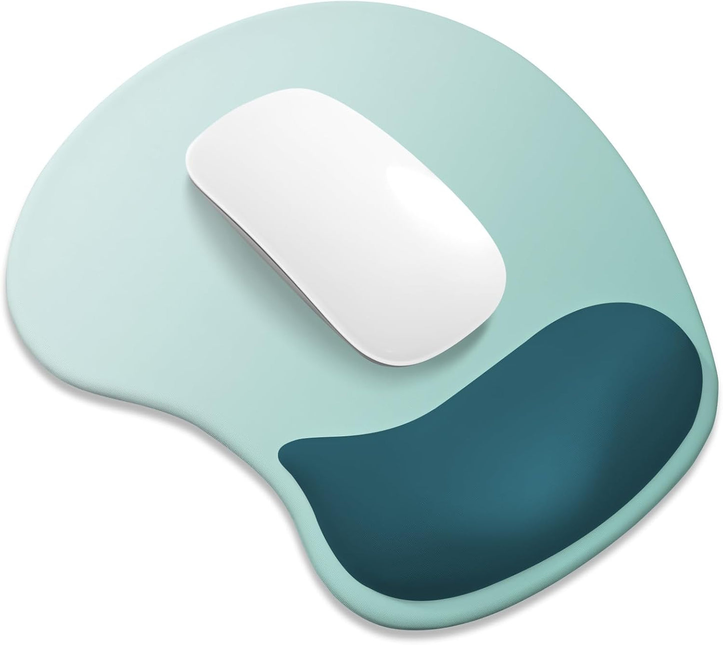 ITNRSIIET Ergonomic Mouse Pad, Cushioned Gel Wrist Rest, Non-Slip Base, Smooth Surface, Cute Multi-Color, 9.5 x 8.2 in, Light Green to White