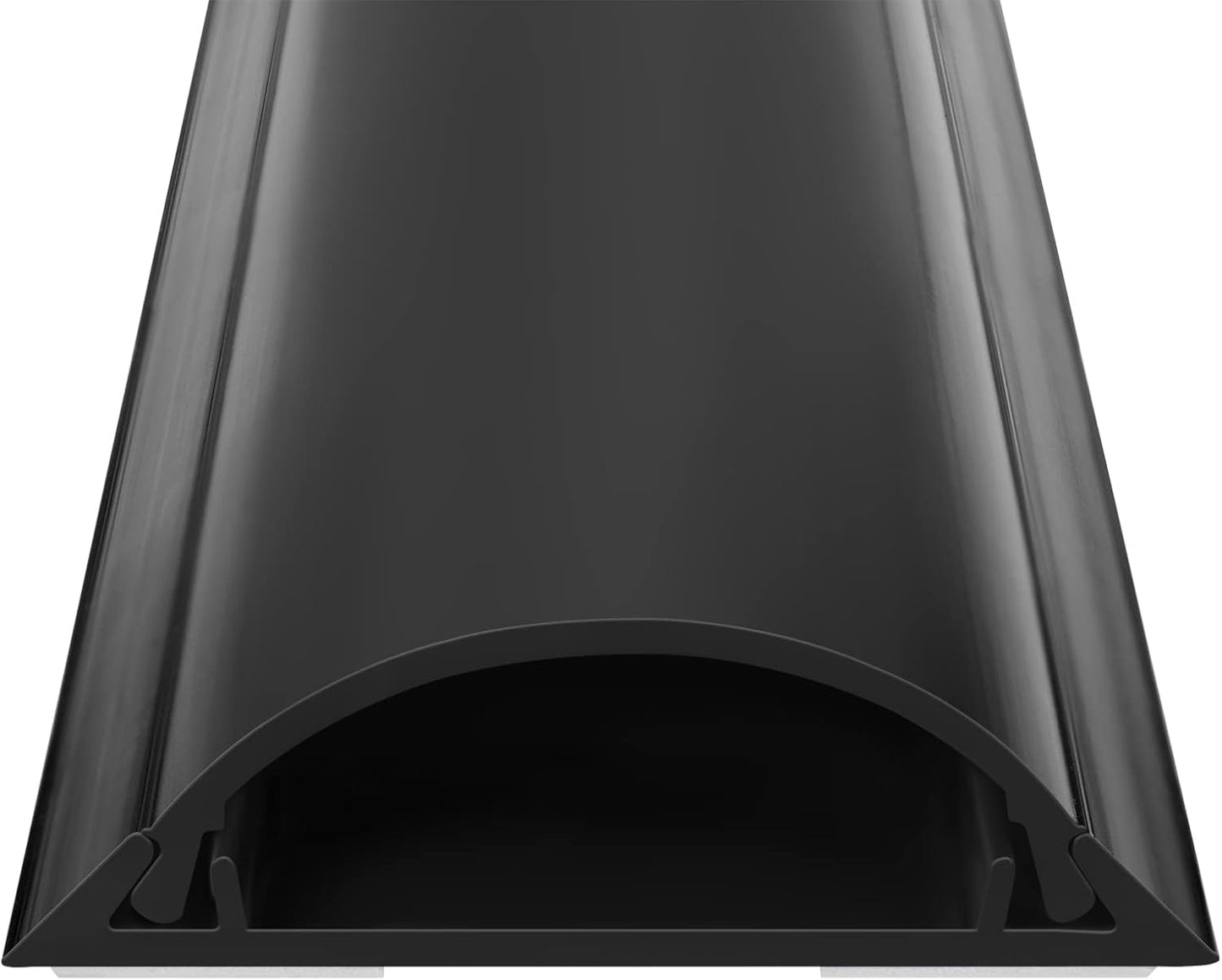 Cord Cover Floor 6.6ft (2 x L3.3ft), Large Capacity Floor Cable Cover, Hard PVC Cord Hider, Wire Cable Management Raceway, Black, Cord Cavity - 1.8"(W) x 0.6"(H)