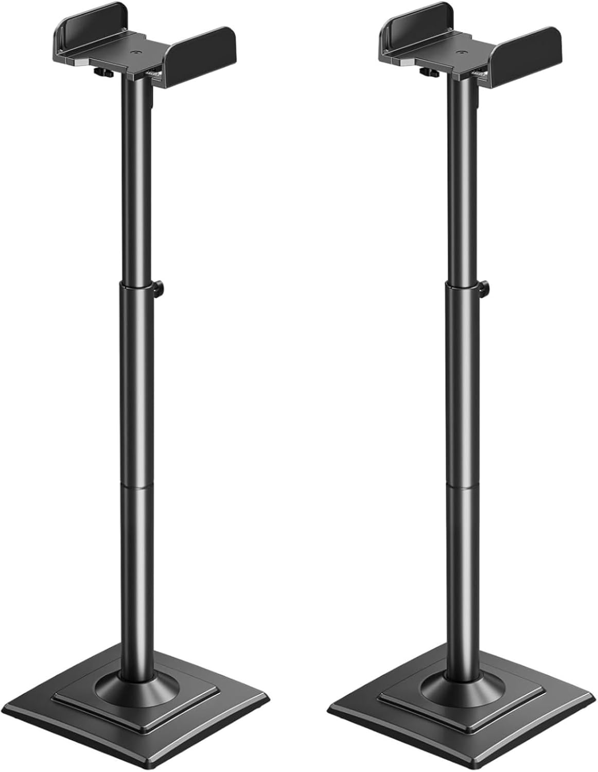 ELIVED Universal Speaker Stands Pair Height Adjustable Max 43.3", Surround Sound Speaker Stands for Bookshelf Speaker Satellite Rear Speakers Up to 11 lbs, Spring-Loaded Plate Extends to 10", YD5028