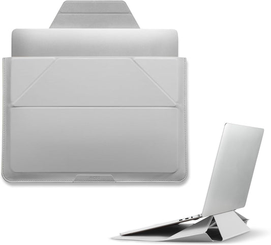 MOFT Laptop Carry Sleeve, 2-in-1 Laptop Bag & Stand for 14" MacBook Air/Pro & Dell/HP/Lenovo/Asus, Stylish Slim Computer Sleeve Bag with Expandable Storage for Computer Accessories, Misty Cove