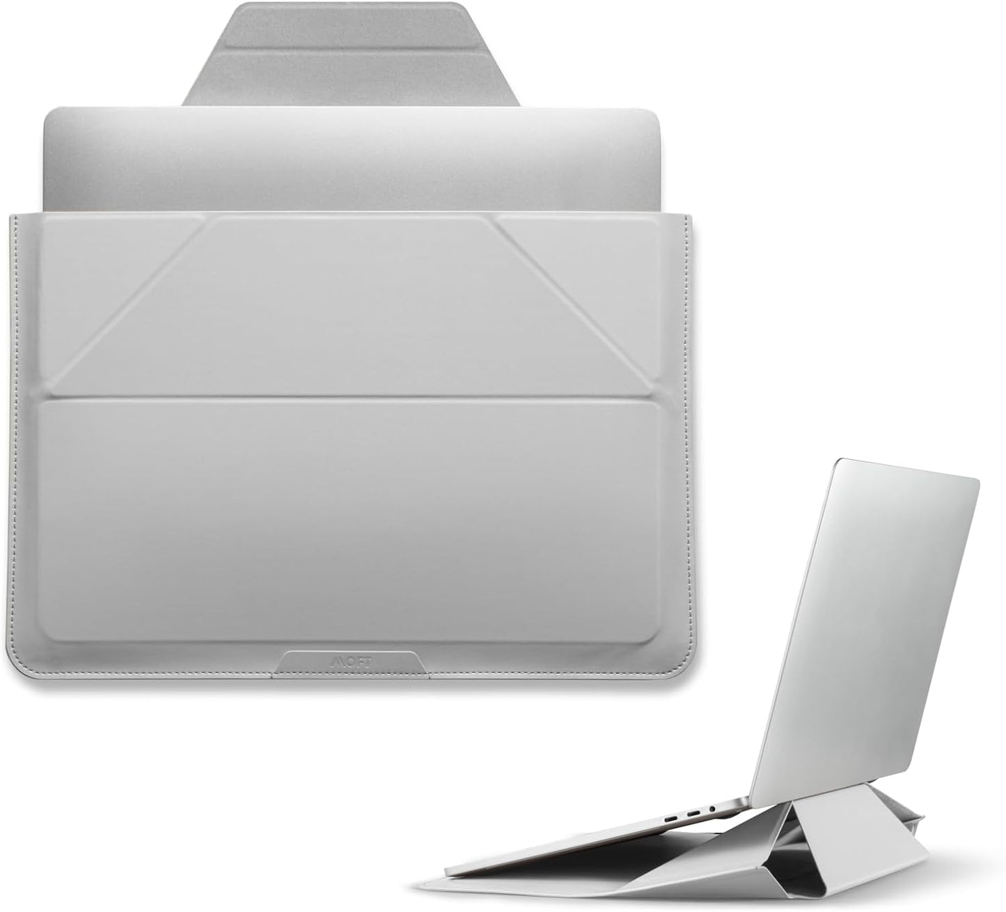 MOFT Laptop Carry Sleeve, 2-in-1 Laptop Bag & Stand for 15"-16" MacBook Air/Pro & Dell/HP/Lenovo/Asus, Stylish Slim Computer Sleeve Bag with Expandable Storage for Computer Accessories, Misty Cove