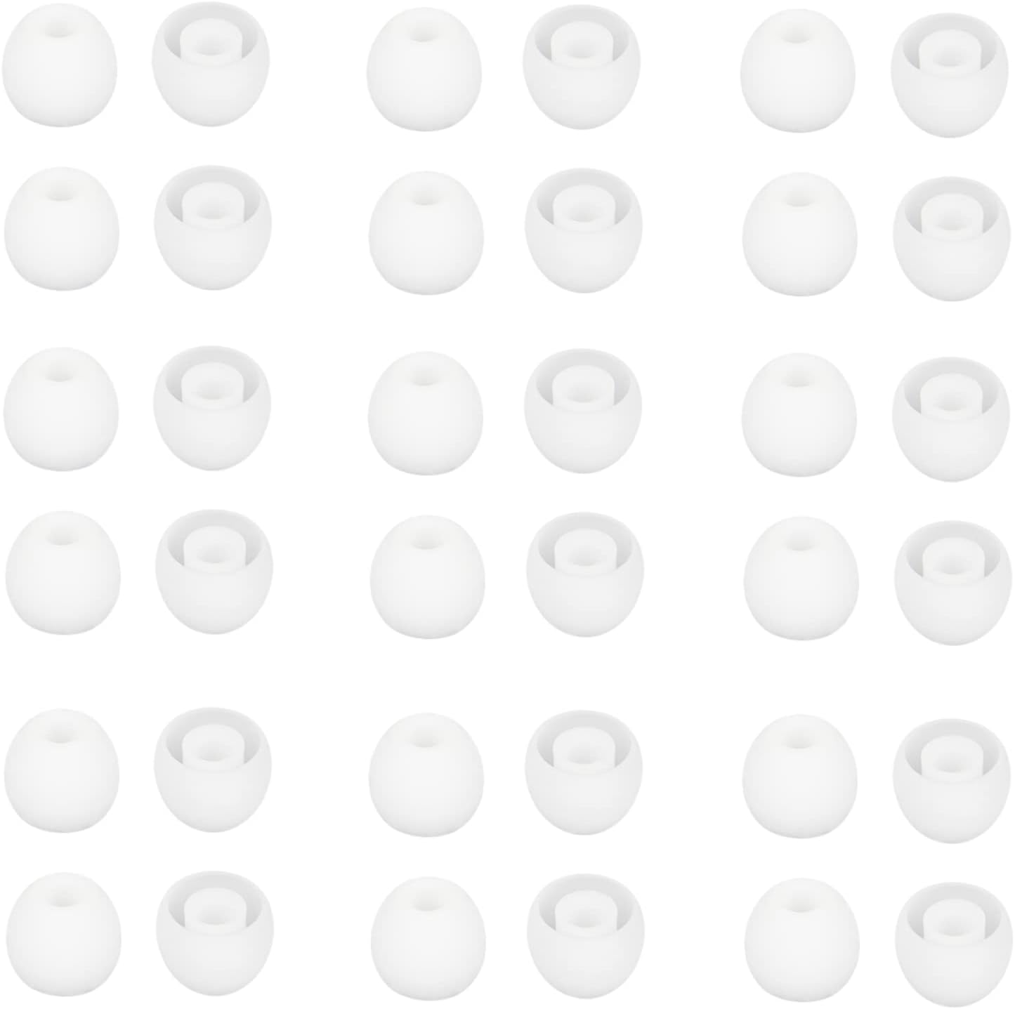 36 Pieces Small Earbud Tips Soft and Comfortable Silicone Earbud Tips Ear Bud Replacement Pieces Silicone Fit Most in-Ear Headphones，Inner Hole 3.8mm -5.5mm，Small White Replacement Eartips