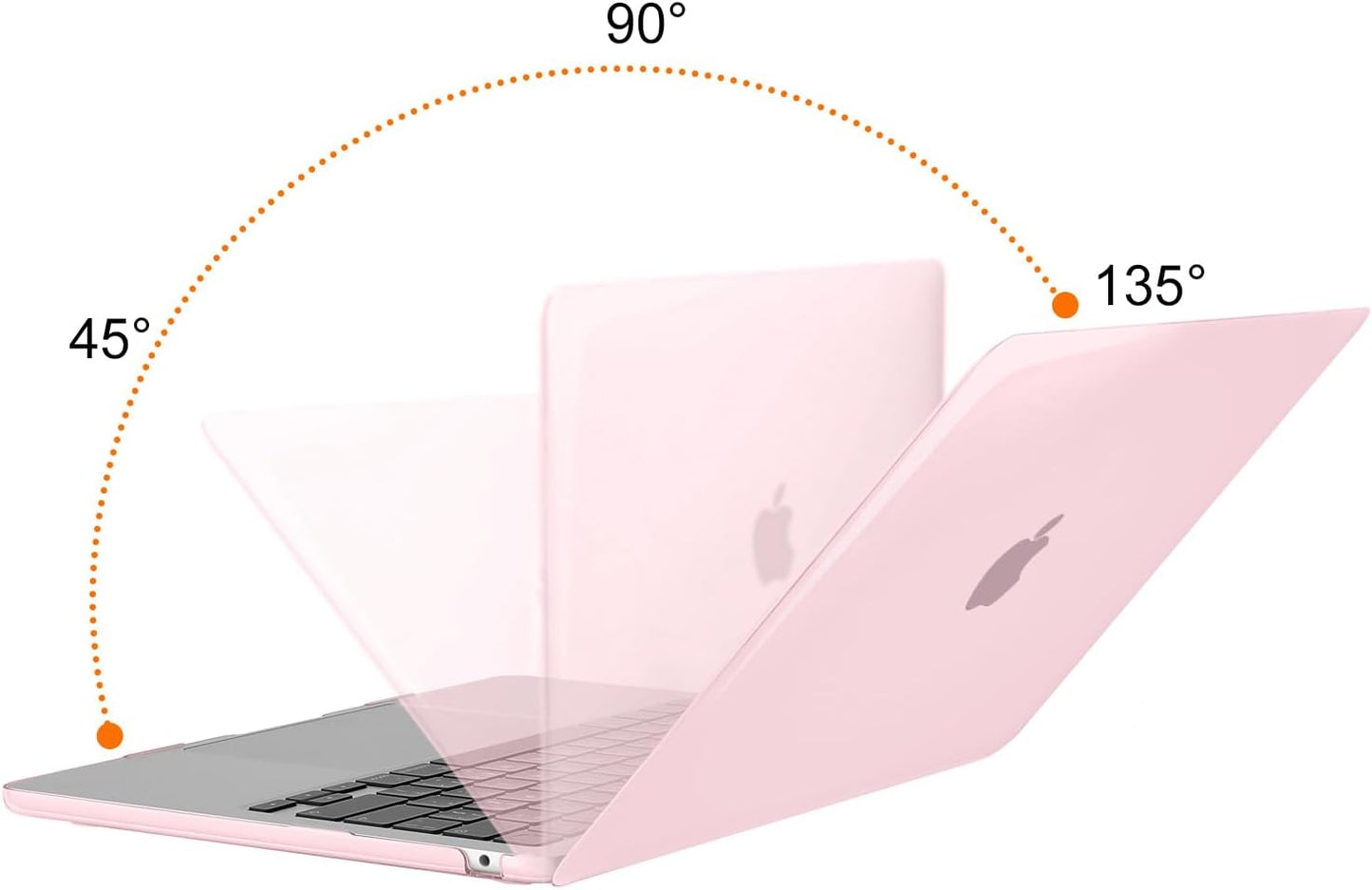 MOSISO Compatible with MacBook Air 13 inch Case 2025 2024 2023 2022 M4 A3240 M3 A3113 M2 A2681, Plastic Hard Shell&Keyboard Cover&Screen Film&Type C for MacBook Air 13.6 inch Case, Rose Pink