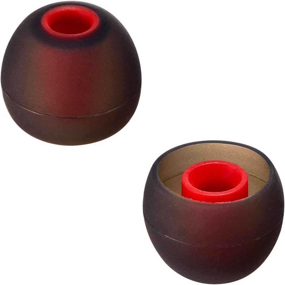 Earbud Tips Soft Silicone Earbuds Replacement Tips Fit for in-Ear Headphones(Inner Hole from 3.8mm - 4.2mm Earphones) 9 Pairs S/M/L,Black/Red