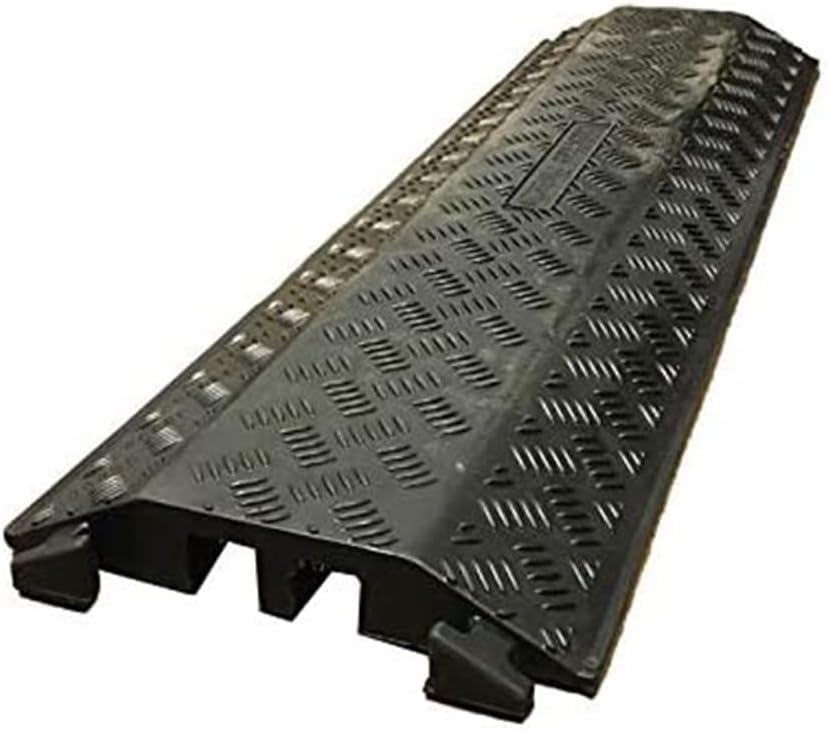 Kable Kontrol Drop Over Floor Cord Cover – 40” Inch Long 2 Channel Cable or Wire Protector – Rubber Ramp for Indoor and Outdoor Use – Black