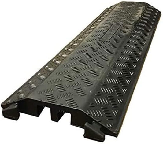 Kable Kontrol Drop Over Floor Cord Cover – 40” Inch Long 2 Channel Cable or Wire Protector – Rubber Ramp for Indoor and Outdoor Use – Black