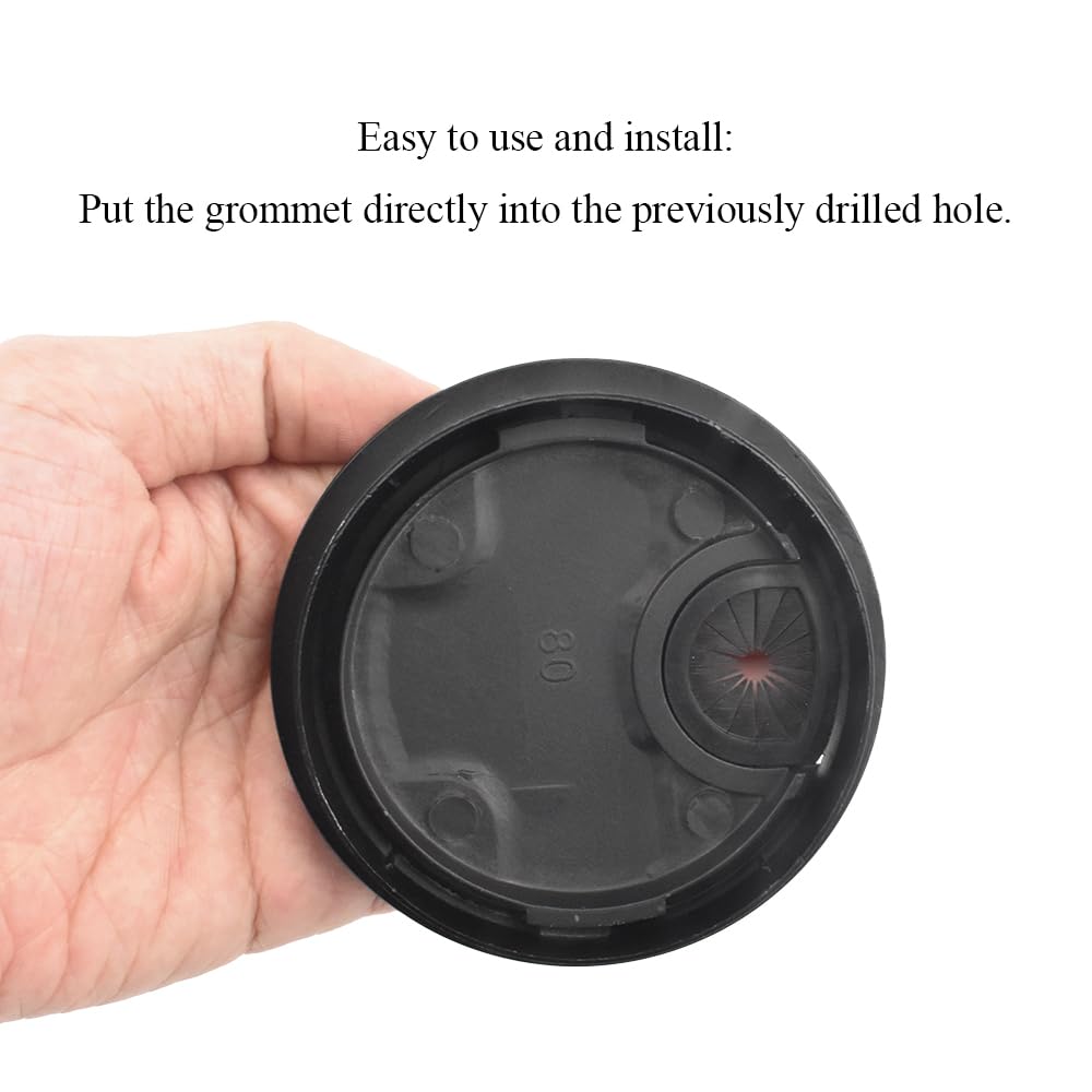 HAHIYO 1Pcs 3.15Inch/80mm Black Zinc Alloy Desk Grommet Wire Grommet Cable Management Cord Hole Cover Desk Wire Hole Insert Wire Organizer for Computer Office Home School Equipment Systems