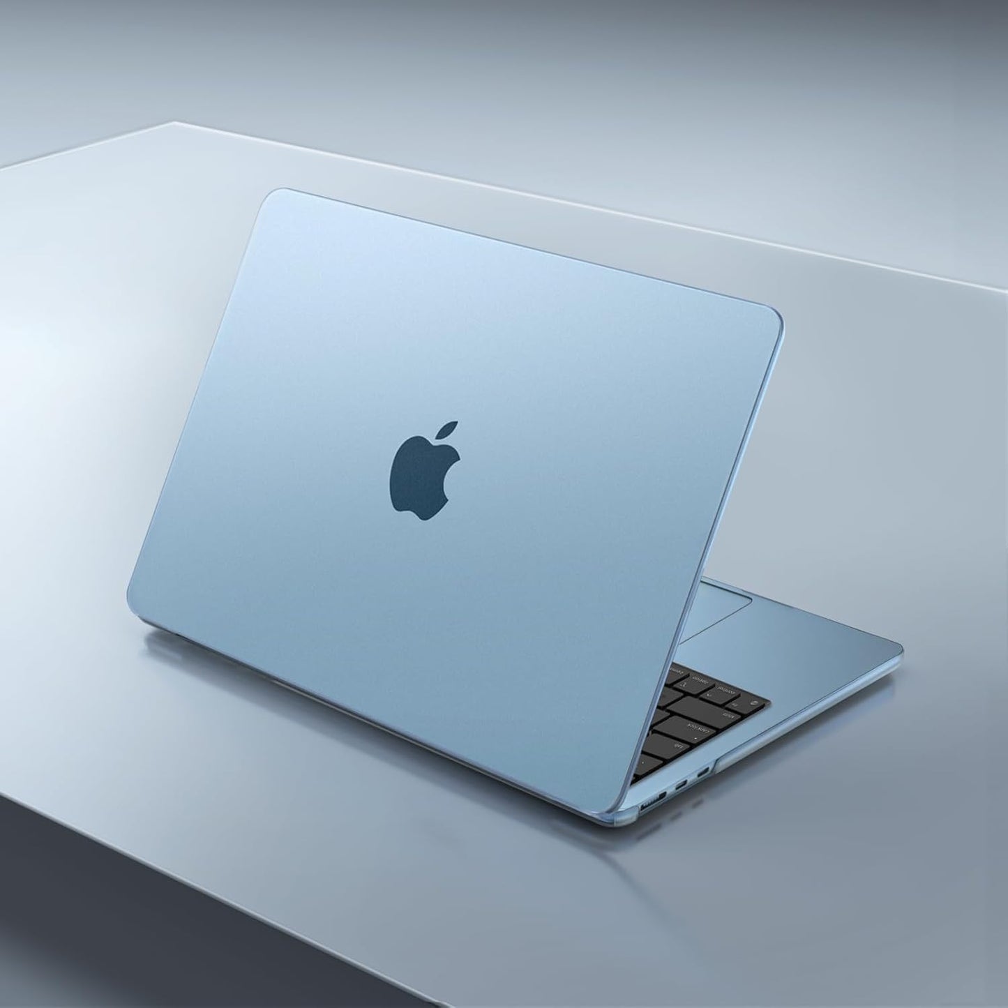 MOSISO Compatible with MacBook Air 13 inch Case 2025 2024 2023 2022 M4 A3240 M3 A3113 M2 A2681, Plastic Hard Shell&Keyboard Cover&Screen Film&Type C for MacBook Air 13.6 inch Case, Sky Blue