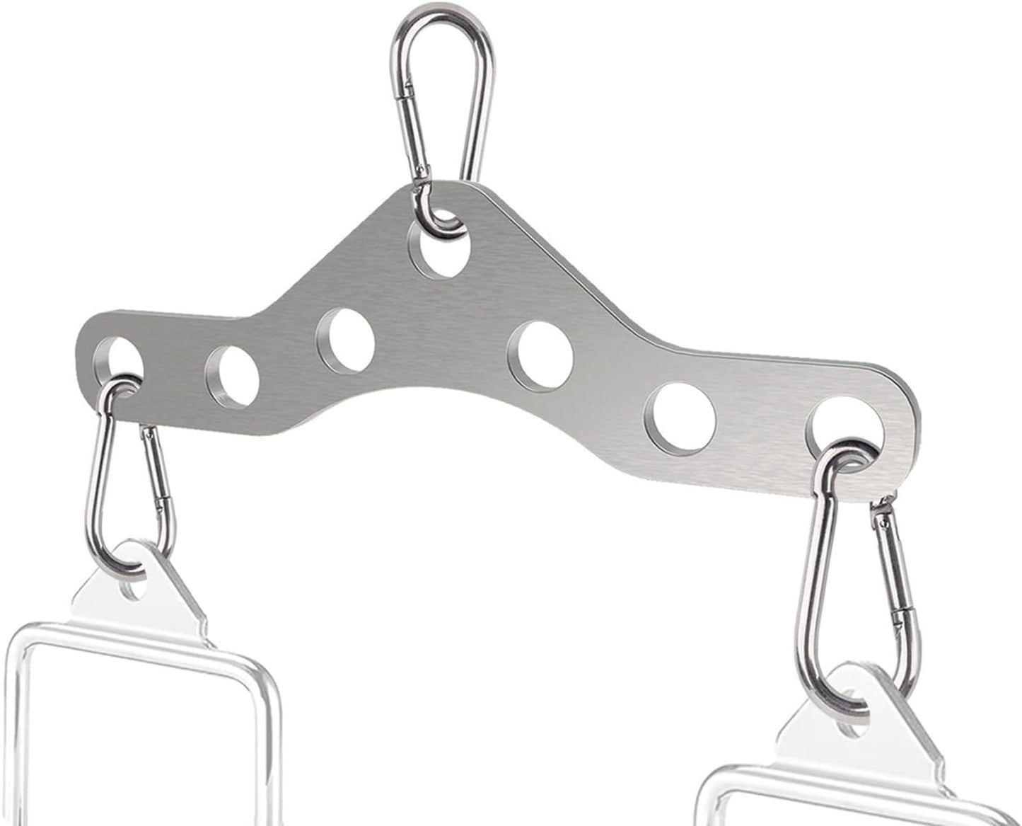 Double to Single Adaptor Plate for Cable Pulley Machines Durable Solid Stainless Steel with 3 Carabiners Suitable for Dual Cable Machines LAT Pulldown, Shoulder & Biceps Exercises