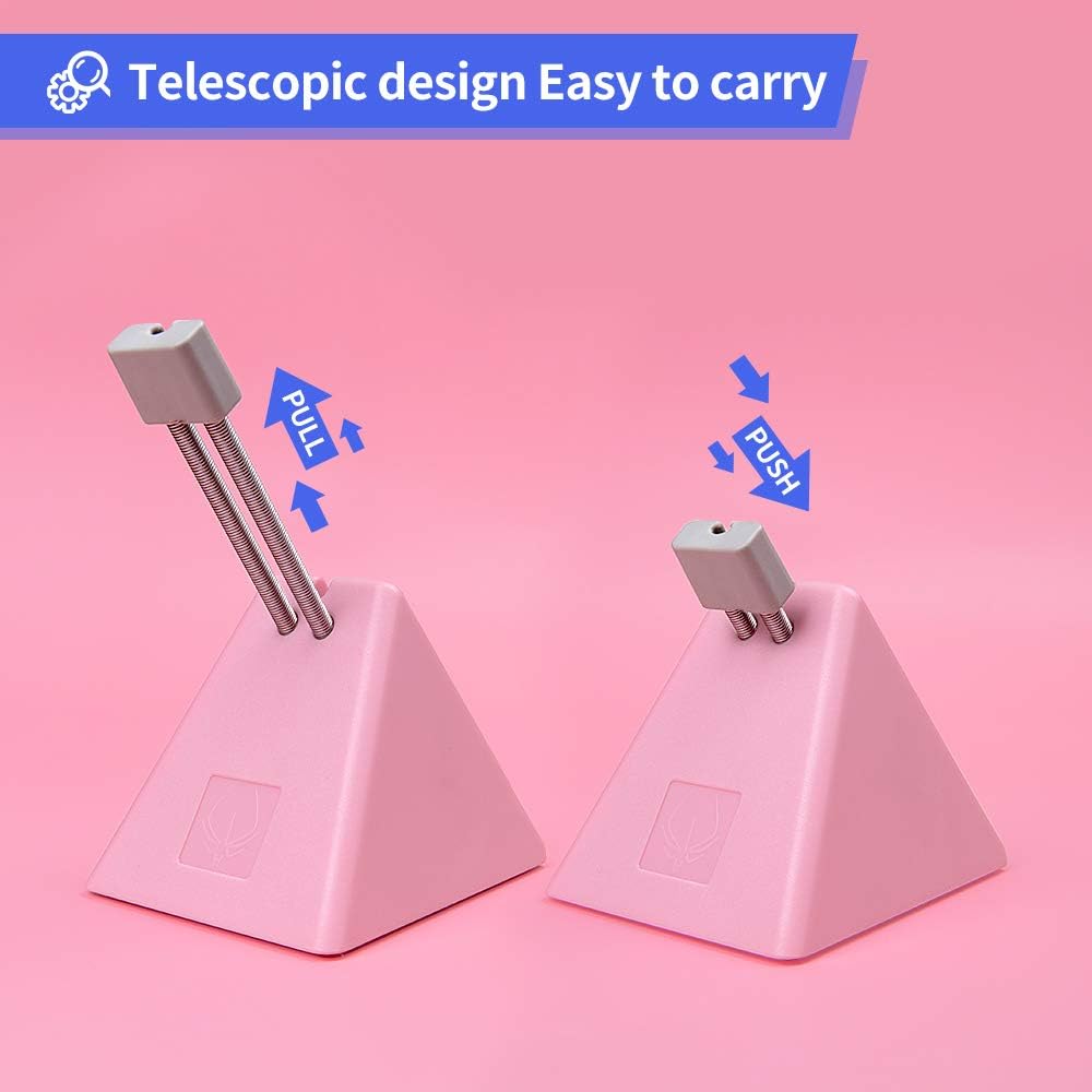 Hotline Games Mouse Bungee Mouse Cord Clip Cord Management System Fixer Holder for Esports FPS Game (3.0 Pink)