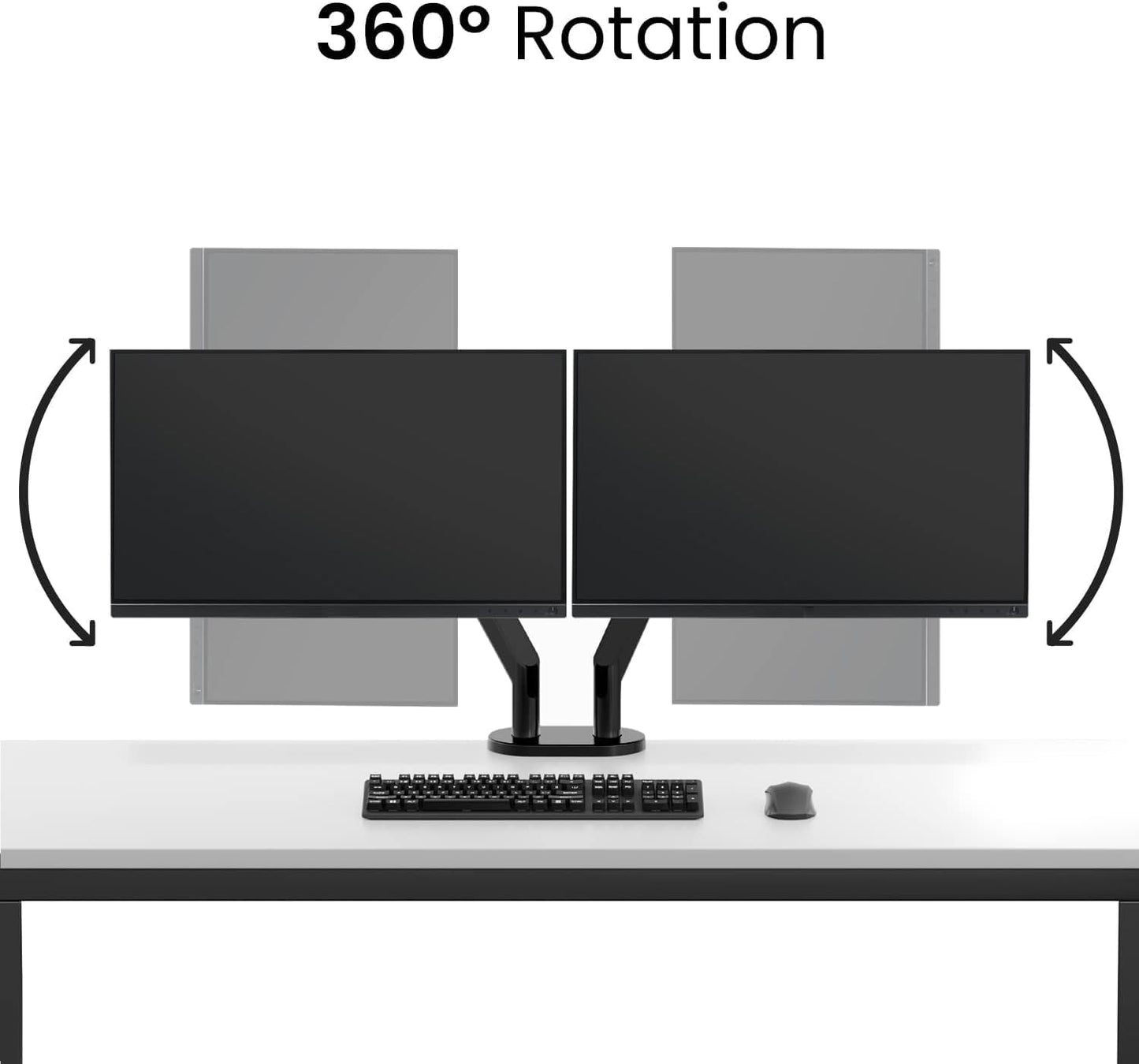EVEO Premium Dual Monitor Mount 14"-35” Dual Monitor Arm VESA Bracket Adjustable Height Gas Spring Dual Monitor Stand, Screen Full Motion Dual Monitor Arm-Computer Monitor Stand for 2 Screens - Red