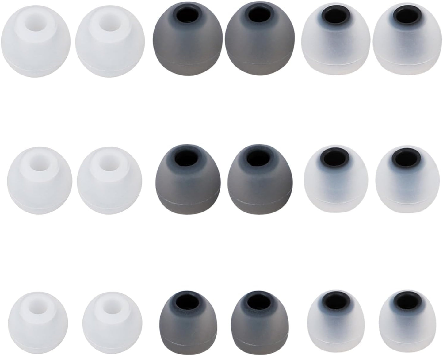 Earbud Replacement Tips Silicone Earbud Tips Earbud Covers Fit for in-Ear Headphones (Inner Hole 3.8mm -5.1mm) Ear Tips Earbud Rubber Tips 9 Pairs S/M/L