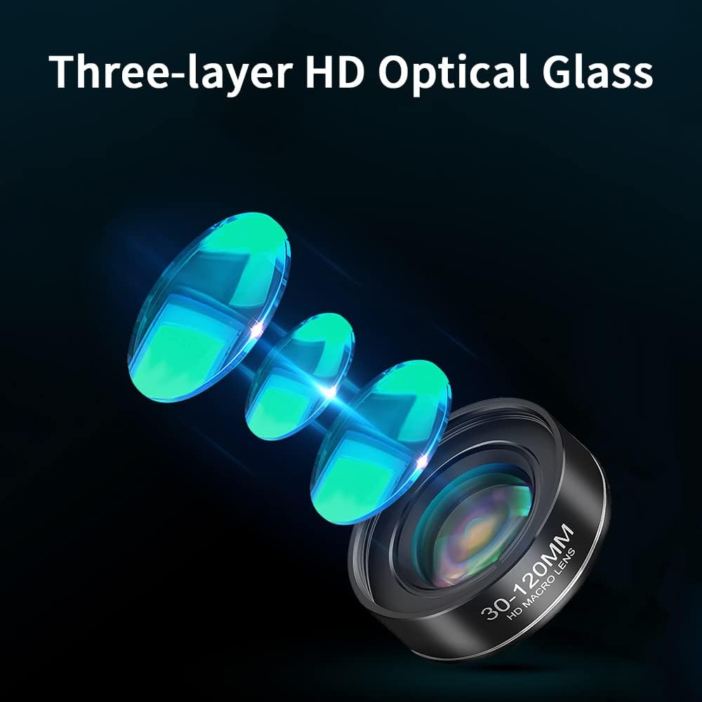 30-120mm Cell Phone Macro Lens, for ipad,iPhone,Samsung, Android, Pixel,Phone Macro Lens