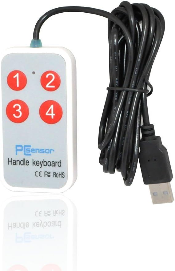 iKKEGOL 1.8Meter /6Feet USB Durable Game Handle Mini Button 4 Keys Switch User-Defined Keyboard for Game Laptop White