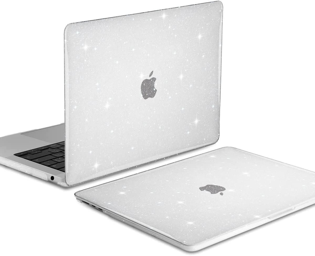 iCasso for MacBook Air 13 inch Case 2025 2024-2022 Release M4 A3240 M3 A3113 A2681 M2 with Liquid Retina Display, Hard Plastic Shell for Mac Air 13.6, Keyboard Cover&Screen Protector, Clear Glitter