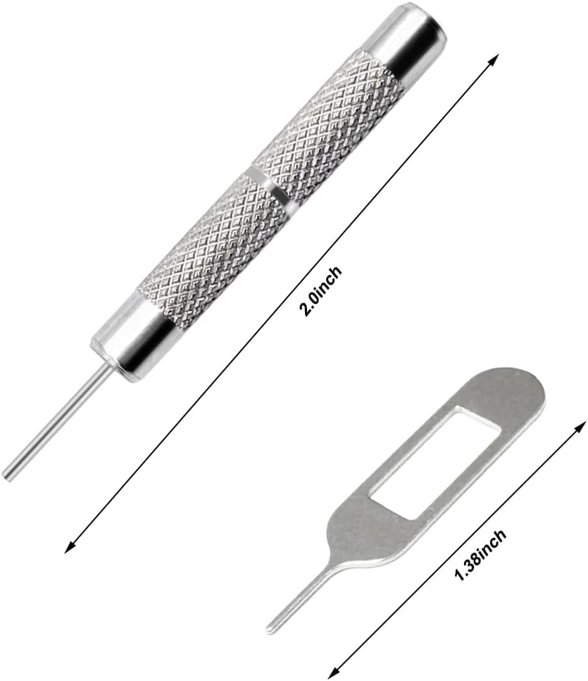 4 Pcs SIM Card Removal Openning Tool Tray Eject Pins Needle Opener Ejector Compatible with All iPhone Apple iPad HTC Samsung Galaxy Cell Phone Smartphone Watchchain Link Remover (Style F)